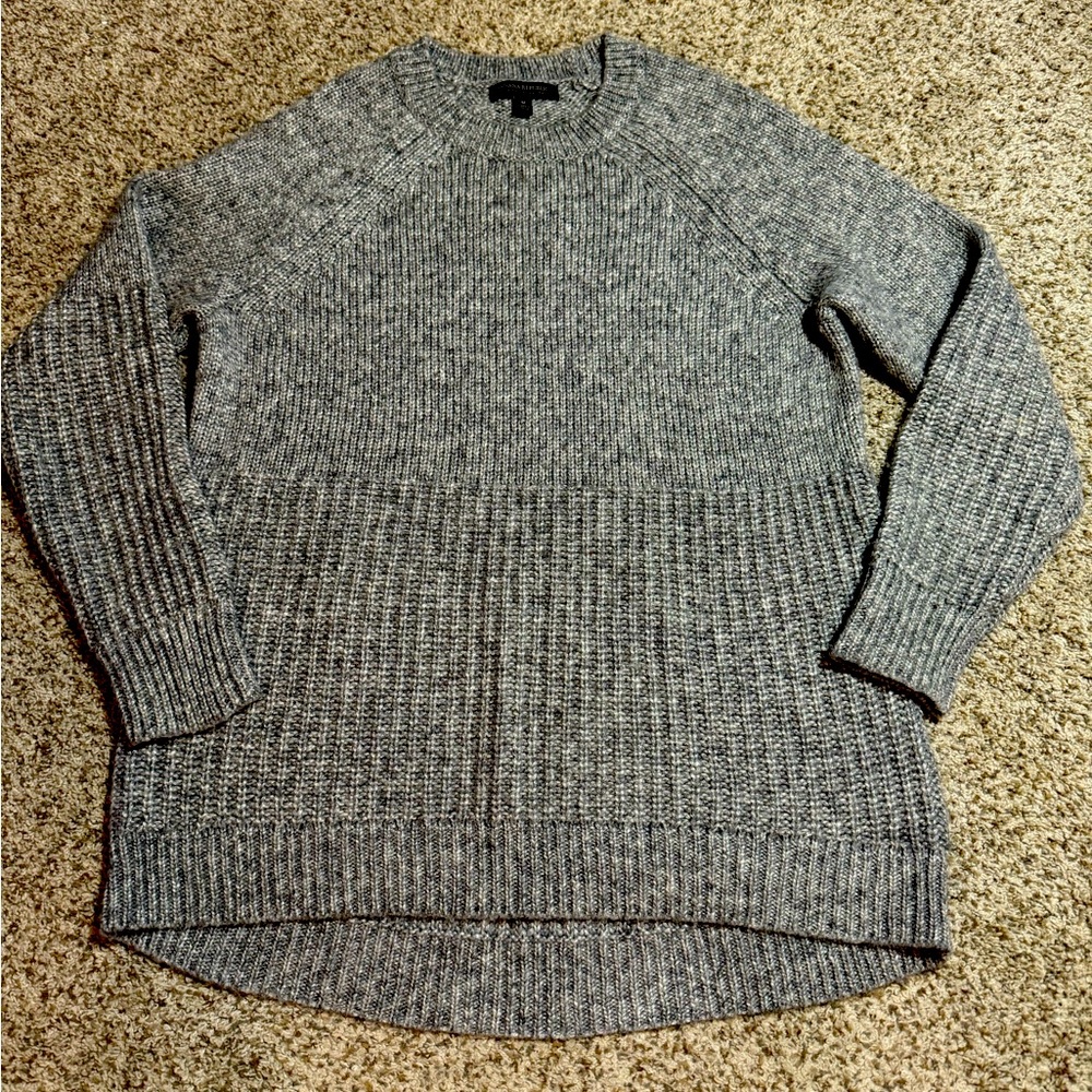 Banana Republic Italian Wool Blend Hi-Low Hem Shaker Knit Sweater - M